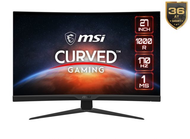 27 MSI G272C CURVED 1000R 1920X1080 (FHD) 16:9 170HZ 1MS FREESYNC PREMIUM GAMING MONITOR