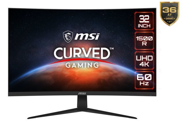 MSI 31.5 G321CUV CURVE 1500R VA 3840x2160 (UHD) 16:9 60HZ ADAPTIVE-SYNC GAMING MONITOR
