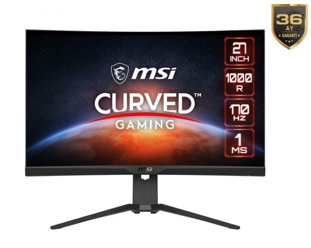 MSI 27 G272CQP CURVED 1000R VA 2560X1440 (WQHD) 16:9 170HZ 1MS FREESYNC PREMIUM GAMING MONITOR